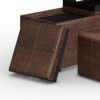 Avalon - 5 Piece Storage Ottoman - Distressed Chestnut Brown - Image 8