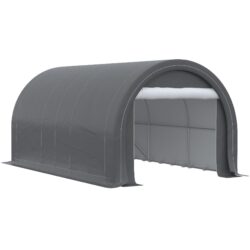 Outsunny - 10' x 16' Carport, Heavy Duty Portable Garage Storage Tent With Large Zippered Door, Anti-Uv Pe Canopy Cover For Car, Truck, Boat, Motorcycle, Bike, Garden Tools, Outdoor Work - Gray
