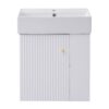 Modern Floating Bathroom Vanity With Ceramic Basin Perfect For Small Bathrooms, Right Side Storage - White - Image 17