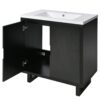 Bathroom Vanity Set With Sink, Combo Cabinet, Bathroom Storage Cabinet, Solid Wood Frame - Black - Image 15