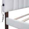Queen Size Upholstered Platform Bed With Drawer - White - Image 8