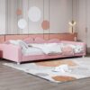 Twin Size Upholstered Daybed, Sherpa Fabric Sofabed With Cloud-Shaped Backrest, No Box - Spring Needed - Pink - Image 15