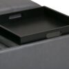 Avalon - Square Coffee Table Storage Ottoman - Stone Gray - Image 6