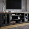 Essex - TV Stand Console For TVs Up To 100" - Black, Whiskey - Image 9