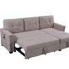 Ashlyn - Reversible Sleeper Sectional Sofa With Storage Chaise, USB Charging Ports And Pocket - Light Gray - Image 4