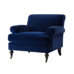 Alana Lawson - Accent Arm Chair Metal Casters - Navy Blue