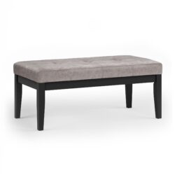 Lacey - Tufted Ottoman Bench - Distressed Gray Taupe
