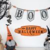 Iron Boo Banner With Bats, For Halloween Holiday Decor - Black / Gray / Orange - Image 2