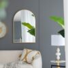 Arched Accent Mirror With Metal Frame For Bathroom, Bedroom, Entryway Wall - Gold - Image 4