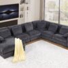 Nadine - Corduroy Modular Corner Sectional Sofa With Left Facing Chaise - Dark Gray - Image 4
