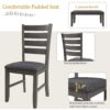 Dining Room Table And Chairs With Bench, Rustic Wood Dining Set (Set of 6) - Gray - Image 6