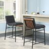 Lahni - Boucle Fabric Counter Height Chair - Dark Gray - Image 5