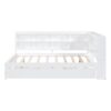 Wooden Full Size Daybed With Twin Size Trundle, Daybed With Storage Shelf And USB Charging Ports - White - Image 6