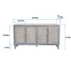 Accent Cabinet 4 Door Wooden Cabinet Sideboard Buffet Server Cabinet Storage Cabinet, For Living Room, Entryway, Hallway, Office, Kitchen And Dining Room - Natural Wood Wash - Image 13