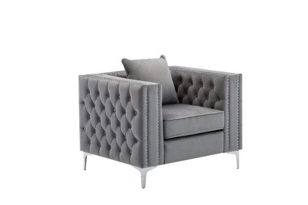 Lorreto - Velvet Chair - Gray