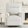 360° Swivel Upholstered Manual Recliner Chair Theater Recliner Sofa Nursery Glider Rocker For Living Room - Beige - Image 8
