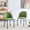 5 Pieces Dining Set, Table Metal Leg Mid-Century Dining Table For 4 - 6 People With MDF Table Top, Pedestal Dining Table, End Table Leisure Coffee Table - Army Green - Image 2