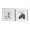 Wall Art Horse Animal Printing, Wall Decor Accent (Set of 2) - Golden / White - Image 2
