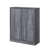 Two Door Shoe Storage Cabinet, Entryway Shoe Organizer With 5 Shelves - Distressed Gray - Image 3