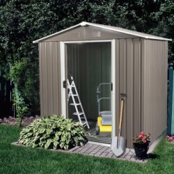 6Ft x 5Ft Outdoor Metal Storage Shed - Gray