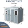 8 X 4Ft Resin Outdoor Storage Shed With Two - Window And Double - Door, Plastic Shed With Floor For Gargen, Patio, Yard, Lawn - Gray - Image 5