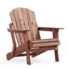 Oversize Outdoor Folding Adirondack Chair, Patio Chair For Garden Backyard Porch Pool Deck Firepit - Coffee - Image 2