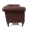 83.66" Width Traditional Square Arm Removable Cushion 3 Seater Sofa - Dark Brown - Image 5