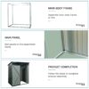 Tc53Bl Outdoor Metal Storage Shed Transparent Plate - Black - Image 10