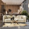 Donna - Japandi Style Boucle Sofa - Cream / Ivory - Image 2