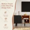 Mid Century TV Stand & 3 Cabinets, Media Console Table For Tvs Up To 70'', Entertainment Center With Storage For Living Room - Black / Brown - Image 9