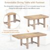 Topmax - 6 Piece Farmhouse Extendable Dining Table With Footrest, 4 Upholstered Dining Chairs And Dining Bench, Two 11" Removable Leaf - Natural / Beige - Image 5