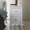 2 Drawers Solid Wood Nightstand End Table - White - Image 7