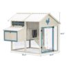 Weatherproof Outdoor Chicken Coop With Waterproof Pvc Roof. Outdoor Chicken Coop With Removable Bottom For Easy Cleaning, Large Space Coop Suitable For 6-8 Chickens - White - Image 2