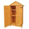 Wooden Shed Natural For Backyard Garden Big Spire Tool Storage - Natural - Image 7