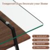 Rectangle Coffee Table, Tempered Glass Tabletop With Metal Legs, Modern Table For Living Room, Transparent Glass - Dark Brown - Image 10