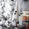 Sitting Gnome With Ghost Hat, For Halloween Decor - Black White - Image 6