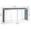 Firewood Rack, Log Holder With Roof, Log Storage, Firewood Stand For Outdoor Backyard Garden Patio Porch, Galvanized Steel - Gray - Image 7