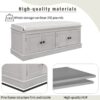 Storage Bench With 4 Doors And Adjustable Shelves, Shoe Bench With Removable Cushion For Living Room, Entryway - Gray Wash - Image 6