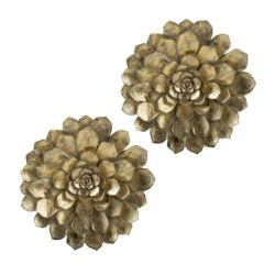 Resin Succulent Wall Plaque (Set of 2) - Gold