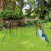 Interesting Four Function Swingset With Face To Face Metal Plastic Safe Swing Seat 550Lbs For Outdoor Playground For Age 3+ - Blackish Green - Image 5