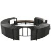 Spa Surround Spa Frame Patio Rattan Sofa Set With Storage Spaces, Mini Sofa And Comfortable Cushion For Patio, Backyard - Gray - Image 13