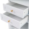 Tall Bathroom Storage Cabinet With Glass Doors, Free-Standing, Two Drawers, And Adjustable Shelves, MDF Board, Painted Perfect For Displaying Your Favorite Items - White - Image 17