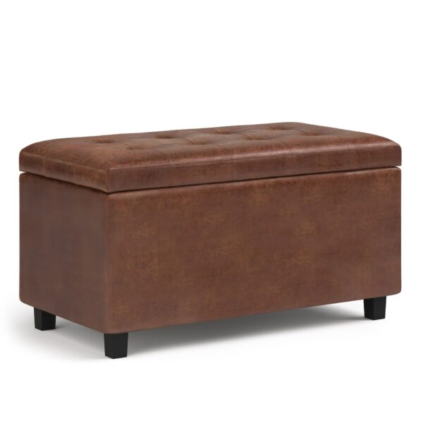 Cosmopolitan - Storage Ottoman - Distressed Saddle Brown