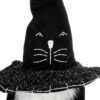 Sitting Gnome With Broomstick & Long Legs, For Halloween Decor - Black White - Image 2