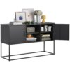 Modern Sideboard Buffet With Plenty Of Storage Space, Anti-Tilt Mechanism, Elegant Handles, Silent Magnetic Closure And Eco-Friendly Finish For Kitchen, Dining Room And Living Room - Black - Image 11