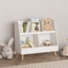 Kids Bookshelf And Toy Organizer, 5 Cubbies Wooden Open Bookcase, 2-Tier Baby Storage Display Organizer With Legs, Free Standing For Playing Room, Bedroom, Nursery, Classroom - White - Image 5