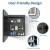 24X30" Led Black Framed Wall Mount Medicine Cabinet With Mirror Anti - Fog Function 3 Colors With Light - Black - Image 4