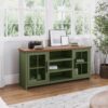 Vineyard - 67" TV Stand Console For TVs Up To 80" - Sage Green And Fruitwood - Image 8