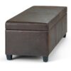 Avalon - Storage Ottoman Bench - Distressed Brown - Image 3
