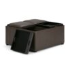 Avalon - Square Coffee Table Storage Ottoman - Chocolate Brown - Image 4